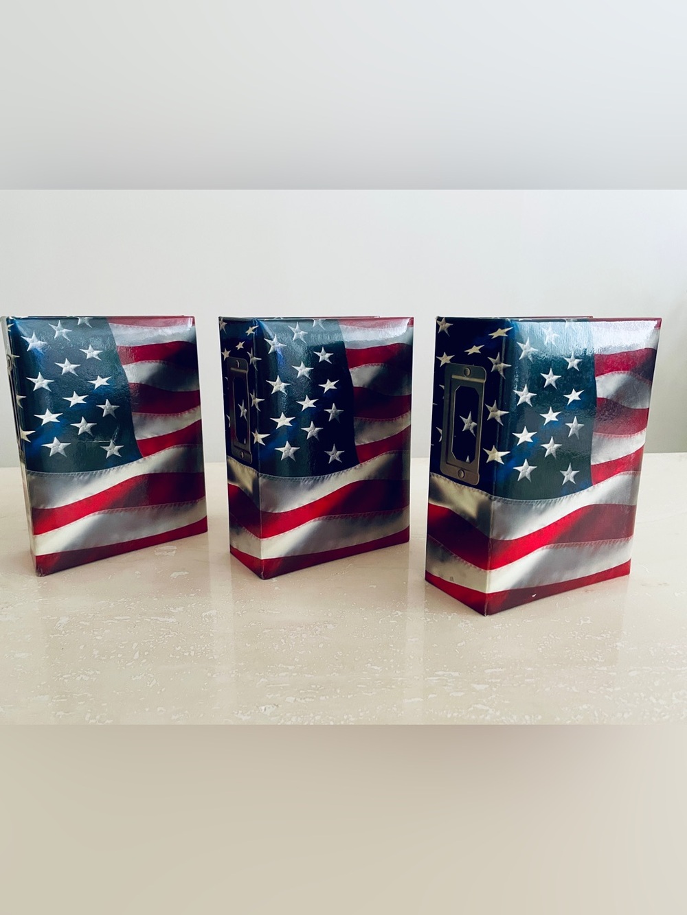 Lot of 3 USA American Patriotic Flag Vintage Photo Album 4x6 120 Photos Pictures
